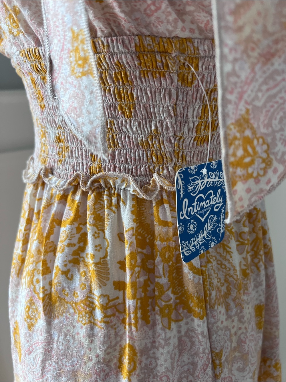 Free People Yellow & Cream Floral Tiered Maxi Dress - Picture 7 of 11
